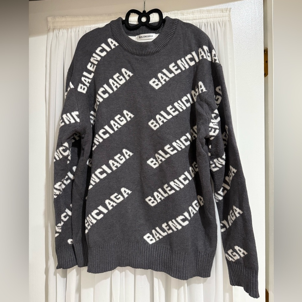 Women’s Charcoal and White Logo Crewneck Sweater